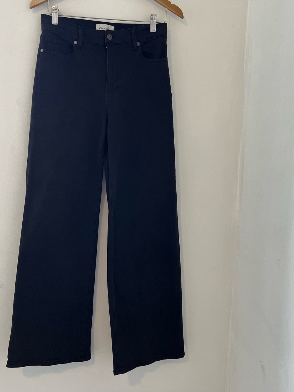 Frame Denim Black Wide-Leg Jeans